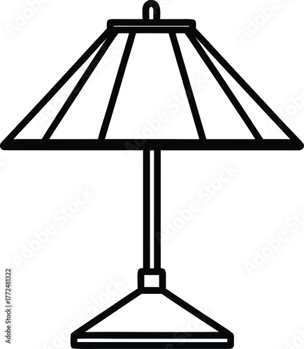 Sleek Minimal Vector Illustration of a Contemporary Lamp for Modern Home and Interior Lighting