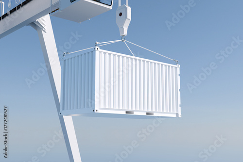 shipping cargo container for mockup with blue sky background high quality