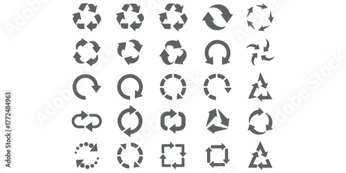 green blue circle arrow icon set
