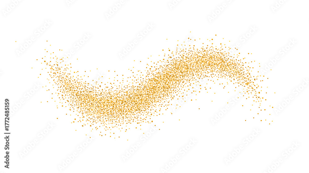 Fototapeta premium Golden Glitter Dust Sparkle Effect Isolated on White Background