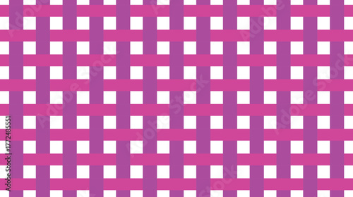 Vibrant pink and white geometric pattern of intersecting stripes and rectangles