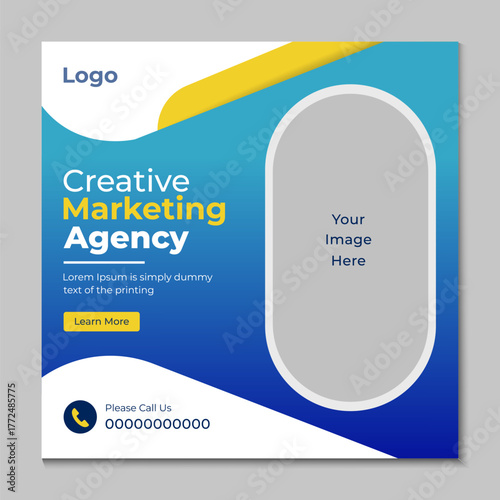 Corporate digital marketing agency social media banner design template