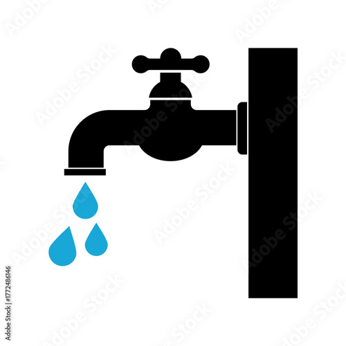  flowing water tap icon vector illustration
