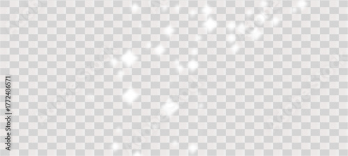 PNG dust particles with glowing flare, sparkle shimmer and glitter dust cloud on transparent backgroundwhite paper texture background