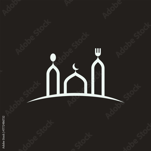 Mosque Food Minimal Logo