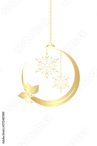 Christmas ball illustration hanging on Christmas background