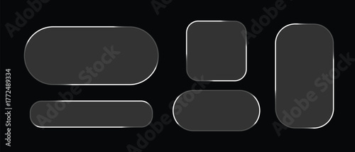 Dark UI Elements with Rounded Edges on Black