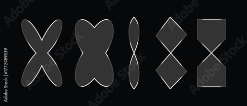 Dark UI Elements with Abstract Geometric Shapes Series