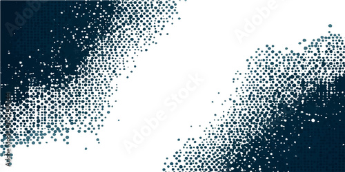 Abstract blue halftone pattern vector illustration with dotted grunge texture for digital art wallpaper design