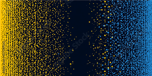 Abstract blue background texture with golden water drops on a glass, creating a macro nature pattern suitable for vintage design wallpaper