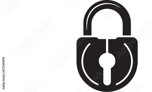 Black padlock icon security protection