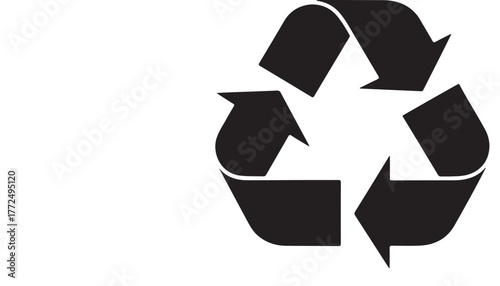 Black recycling symbol arrows white