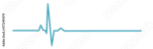 A vibrant blue electrocardiogram line symbolizing a heartbeat isolated on a, representing health and life