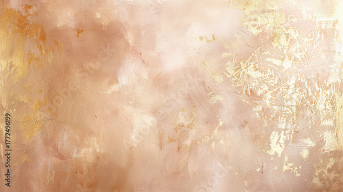 Rose gold background with texture. Oil painted light studio backdrop.