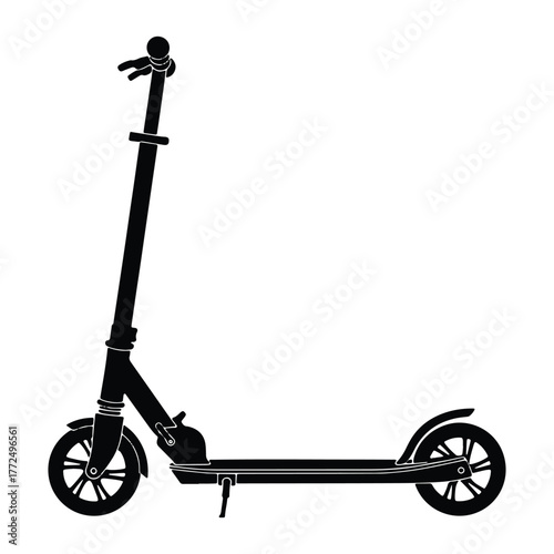 Black scooter isolated on white background