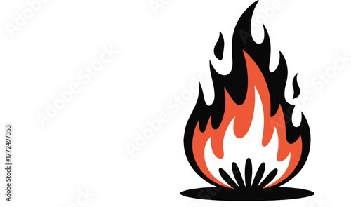 Orange and black flames fire burning