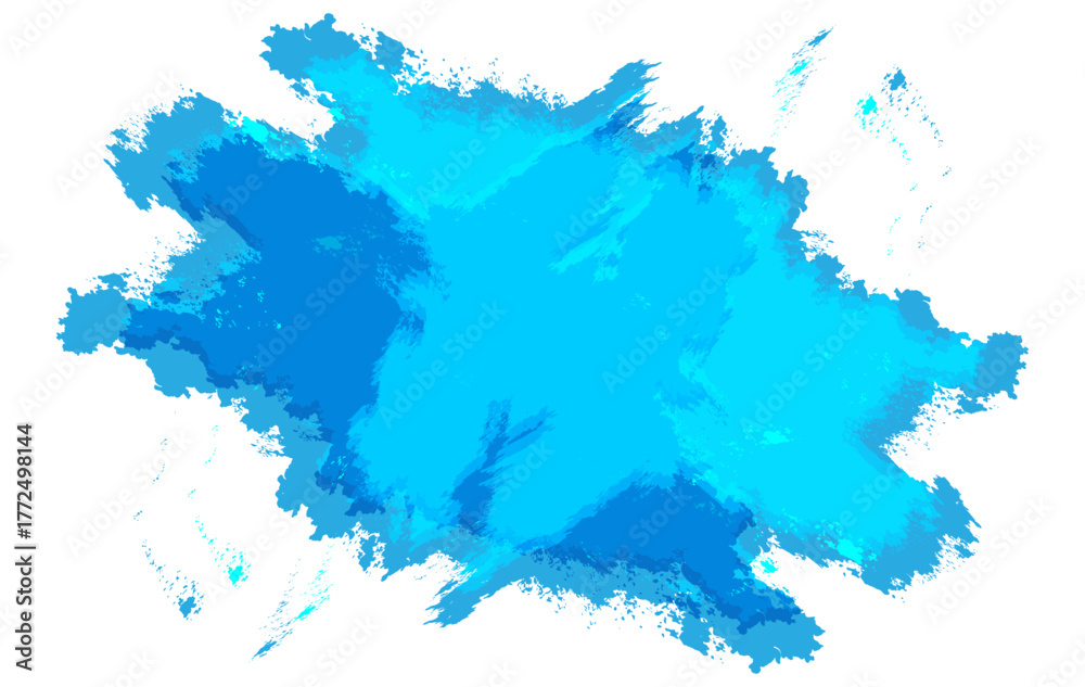 Obraz premium A vibrant abstract blue paint splash texture featuring bold watercolor strokes and gradient tones. Perfect for creative backgrounds, posters.