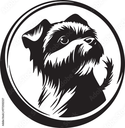 Brussels Griffon silhouette portrait 
