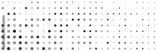 Abstract monochrome halftone pattern. Futuristic panel. Grunge dotted backdrop with circles, dots, point. Design element for web banners, posters, cards, wallpapers, sites. Black and white color