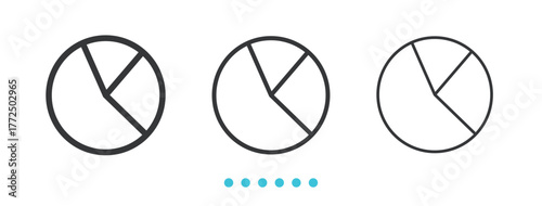 Pie chart diagram icon. Thin line icon vector