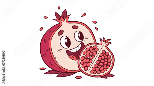 Pomegranate happy smiling
