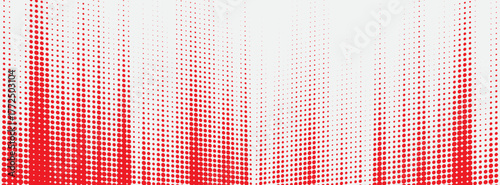Red halftone dots white color pattern gradient grunge texture background. Dot pop art comic sport style vector football, basketball, baseball, tennis, rugby, bicycling background grunge