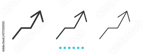 Upward Trending Line icon. Thin line icon vector