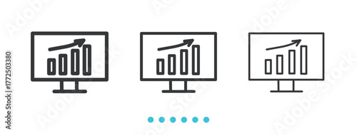 Digital Performance Graph icon. Thin line icon vector