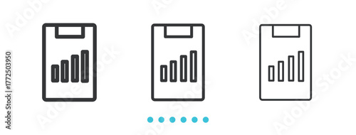 Clipboard with Bar Graph icon. Thin line icon vector