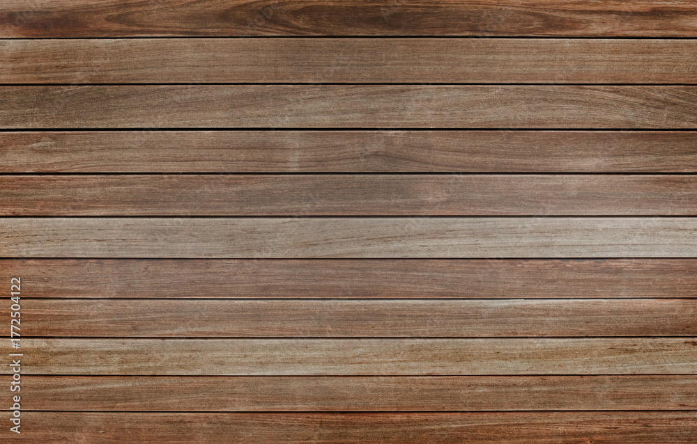 Fototapeta premium Rich, rustic, horizontal wooden planks create a warm, natural background perfect for design projects and rustic themes, offering timeless texture.