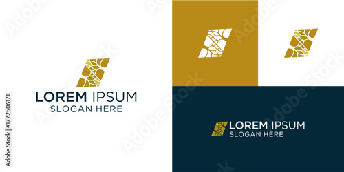 Modern geometric logo design template with elegant gold accents for luxury brands, a sophisticated and professional symbol for businesses seeking a premium aesthetic, ideal for startups
