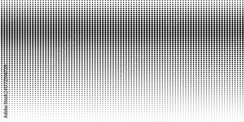 Dotted halftone texture background. Black and white pop art gradient overlay. Fading grunge gritty noise wallpaper. Weathered pixelated comic backdrop. Vector bitmap subtle vanishing surface