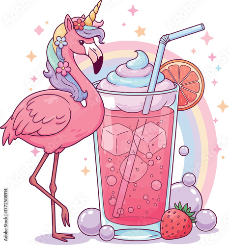 Cute cartoon doctor cat winks holding giant syringe medical healthcare fun