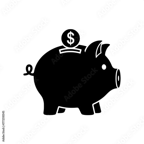Piggy Bank with Coin Saving Money and Financial Planning Illustration