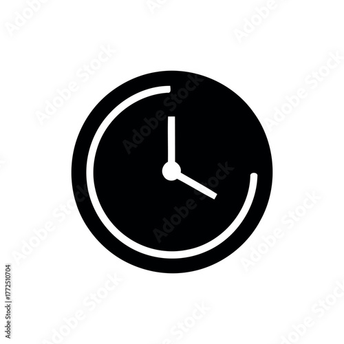 Clock Icon – Minimal Flat Time Symbol