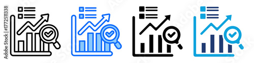 Trend Analysis Icon Set Multi Style Vector Illustration