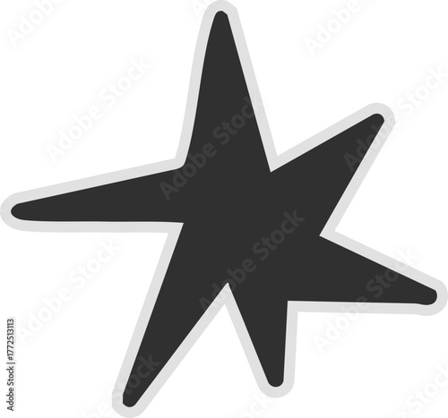 Punk Rock Star Symbol Doodle 