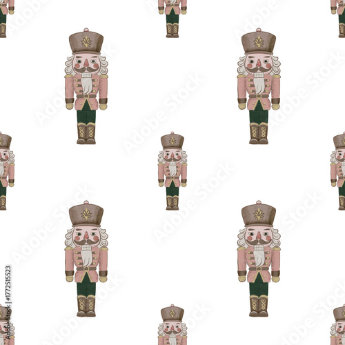 Nutcracker Ballet Winter Seamless Pattern