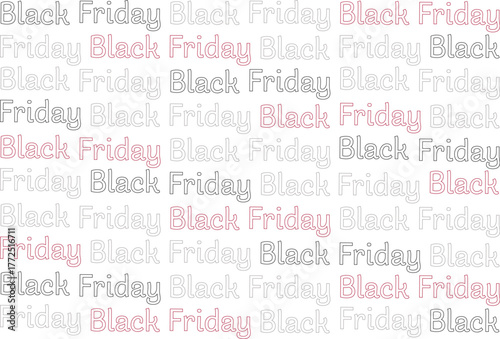 Exciting Black Friday sale banners with repetitive text creating a festive atmosphere for shopping enthusiasts
