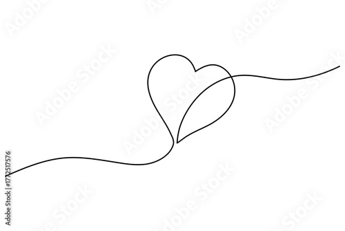 Romantic love symbol outline vector illustration