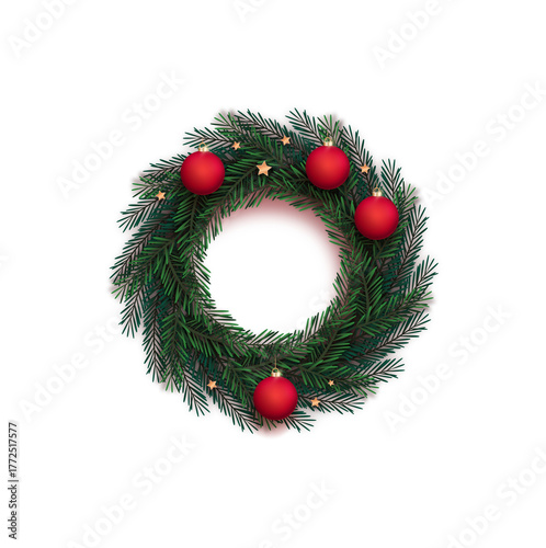 christmas wreath isolated on white