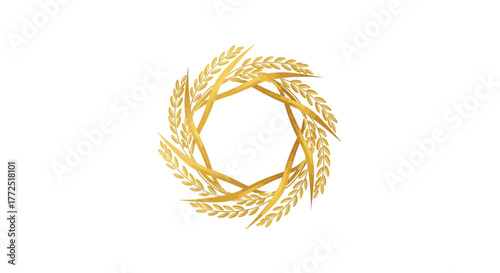 wheat ears isolated on white background