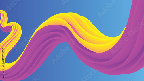 Vibrant 3D Liquid Flowing Gradient Abstract Background Vector