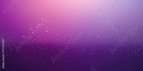 Abstract purple winter night sky background with bright particle stars, bokeh, and holiday snow texture design pattern