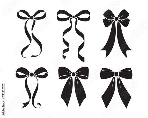 Elegant Black Ribbon Bows Collection Design