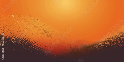 Abstract orange and yellow sun wave vector illustration with bright artistic texture and motion glow