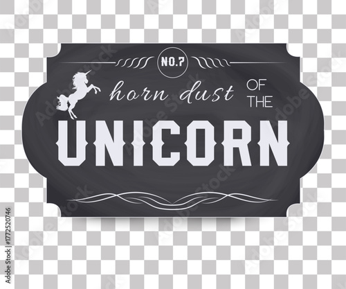 Label for halloween gift decorating, sticker for sketchbooks and more. Gloomy poison sticker. Unicorn