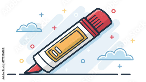 Illustration of a glue stick with simple flat vector design