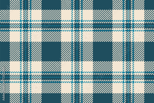 Formal fabric check background, irish pattern seamless textile. Attire texture plaid vector tartan in cyan and light colors.