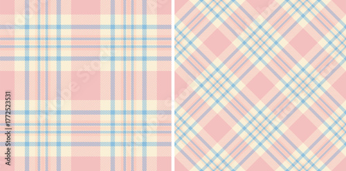 Tartan textile background of fabric check vector with a plaid texture seamless pattern. Set in cream colors in flannel shirt outfit ideas.